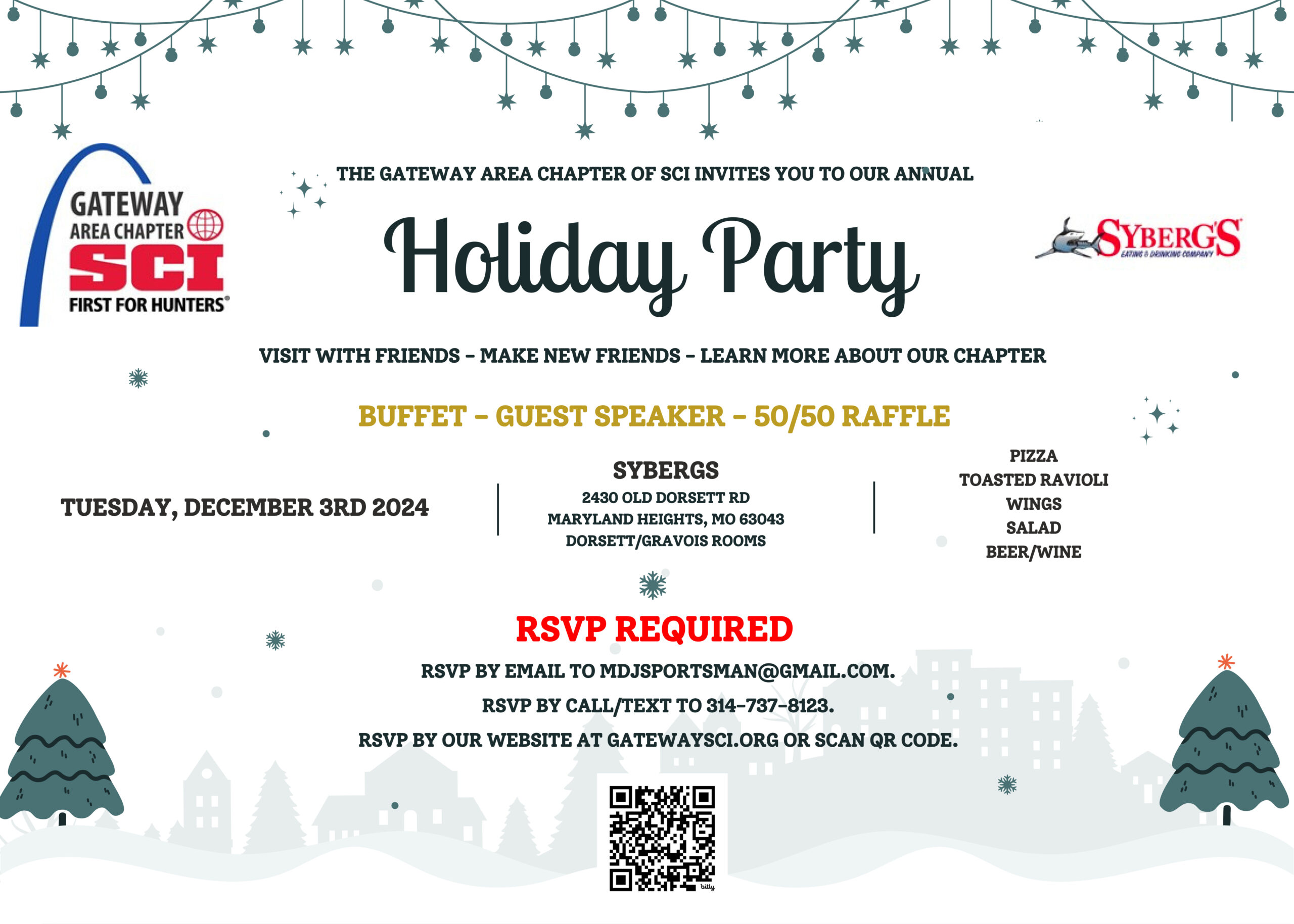 Grey Ivory Modern Illustrative Christmas Virtual Party Invitatio